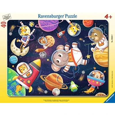 Abbildung von Ravensburger Kinderpuzzle Tierische Astronauten 30 48 Teile Rahmenpuzzle für Kinder ab 4 Jahren