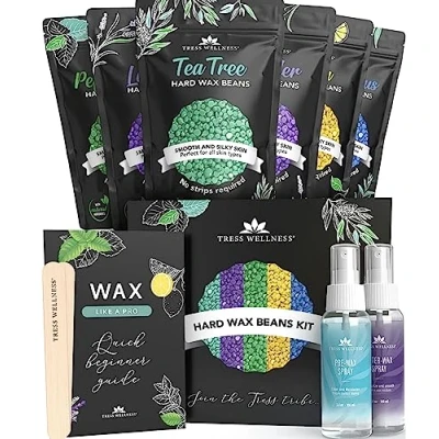 Abbildung von Wachs, Waxing Perlen Set für Wax Warmer Brazilian Maschine Wachsperlen Haarentfernung Warmwachs