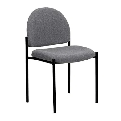Abbildung von Flash Furniture Comfort Stapelbarer Stahl Beistellstuhl, Legierung, Grauer Stoff, 1 Stück
