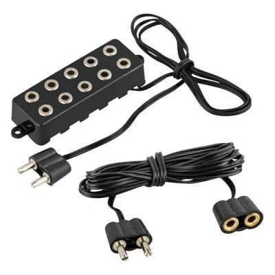 Abbildung von VERLÄNGERUNGSKABEL MIT STECKER &amp; 5 Fach STECKERLEISTE für KRIPPENBELEUCHTUNG Zubehör Krippen, Weihnachtskrippen, Modellbau, Krippenbedarf 1 Meter lang, ideal Beleuchtung und Flexibilität