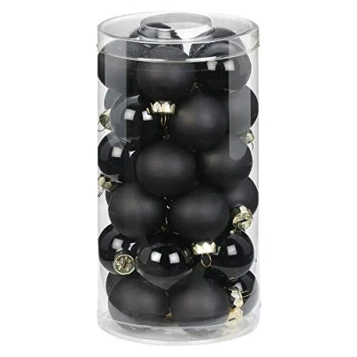 Abbildung von MAGIC Weihnachtskugeln Glas 4cm, 30 Stück Christbaumkugeln Deko Weihnachten Farbe: schwarz