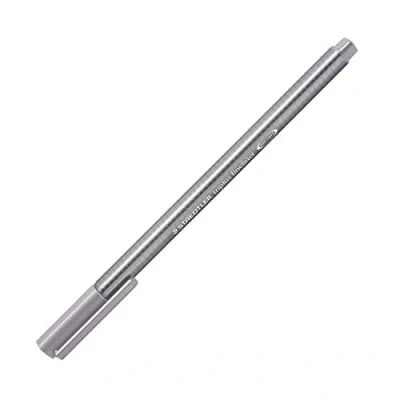 Abbildung von STAEDTLER 334 86 Fineliner triplus (ergonomische Dreikantform, hohe Qualität, superfeine Spitze, Linienbreite 0,3 mm, Set mit 10 Stück) steingrau