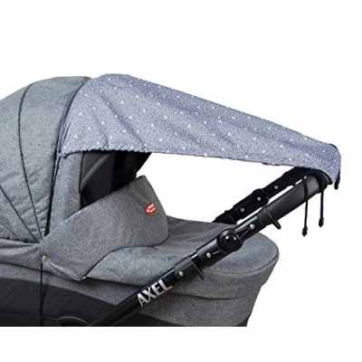 Abbildung von BABYLUX Kinderwagen Sonnenschutzhülle Sonnenschutz UV Rollo Schutz SONNENSEGEL Sonnendach für Buggy (1 St), 59. Grey Lux