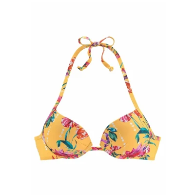 Abbildung von Sunseeker Pushup Bikinitop, Damen, Größe: 32xA, Gelb/bedruckt