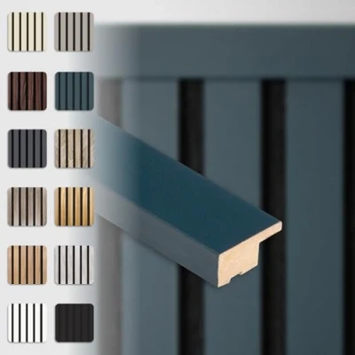 Abbildung von Hexim Wanddekoobjekt APA04 (Abschlussleiste 275x2,7cm passend für unsere Akustikpaneele flexible Lamellenwand Holz MDF Wandpanelee Lamellenverkleidung Wandverkleidung (1 Abschlussleiste Ocean APA04)
