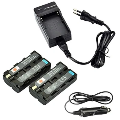 Abbildung von DSTE® 2 Pack Ersatz Batterie und DC01E Reise Ladegerät Compatible für Sony NP F550 F330 F570 CCD RV200 SC5/E SC55E SC55 SC65 SC7 SC7/E SC8/E SC9 TR1 TR11