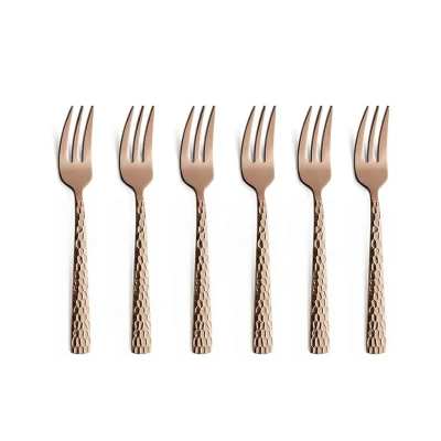 Abbildung von Amefa Felicity 6 Gebäckgabeln Rose Champagne