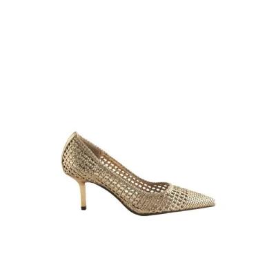 Abbildung von Next Regular FIT Forever Comfort Point TOE Weave Court HEEL Pumps, Damen, Größe: 39, Gold Schuhe