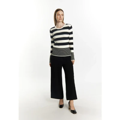 Abbildung von Dreimaster Strickpullover, Damen, Größe: XL/XXL, Wollweiss schwarz