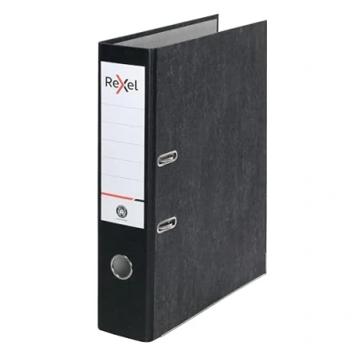 Abbildung von Rexel Foolscap Aktenordner, schwarz, 75 mm Rückenbreite, 2115548