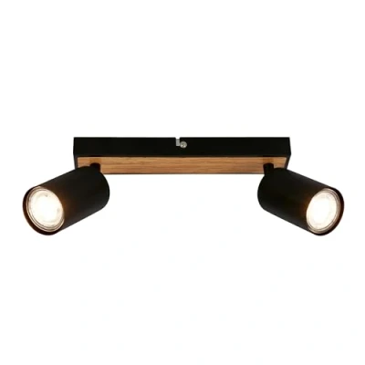 Abbildung von BRILONER Deckenlampe schwenkbar, GU10 Fassung, max. 9 W, Deckenleuchte, Lampe, Wohnzimmerlampe, Schlafzimmerlampe, Küchenlampe, Deckenstrahler, Deckenbeleuchtung, 25,5cm, Schwarz Holz