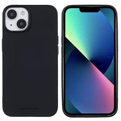 Abbildung von CoverKingz Silikon Handyhülle kompatibel mit iPhone 14 Slim Handycase Soft Cover Bumper Gummi Hülle Matt Schwarz