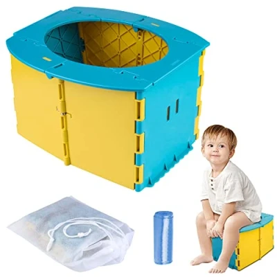 Abbildung von Töpfchen für Unterwegs Faltbarer Toilettensitz Kinder, Vegena Kindertoilette mit Taschen WC Reise Camping Auto