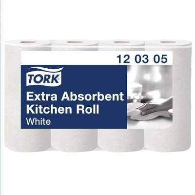 Abbildung von TORK Papierküchenrolle Premium (4 St), 3 lagig, weiß mit Strukturprägung, 51 Blatt/Rolle