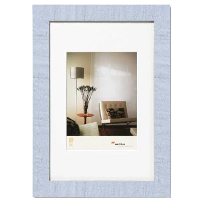 Abbildung von walther design Bilderrahmen hellgrau 10 x 15 cm mit Passepartout, Home Holzrahmen HO015X