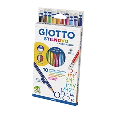 Abbildung von Giotto Stil 2568 00 Buntstifte, radierbar, Spitzer, Radiergummi, 10 Stück
