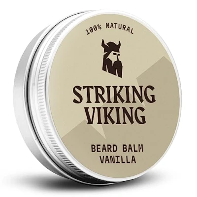 Abbildung von Striking Viking parfümfreier Bartbalsam von stylt, stärkt und macht Bärte Schnurrbärte weich 100% natürliche Bartpflege mit Bio Sheabutter, Teebaum , Argan Jojobaöl (vanilla)