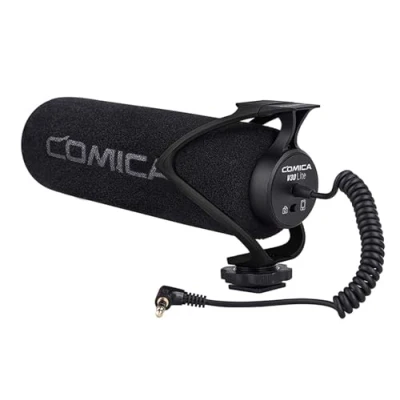 Abbildung von comica CVM V30 LITE Kamera Mikrofon Super Kardioid Kondensator Video Richtmikrofon für Canon Nikon Sony Panasonic DSLR Camcorder Smartphone (Schwarz)