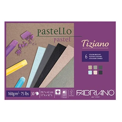 Abbildung von Fabriano Honsell 46229742 Tiziano Block Grautöne, DIN A3, 30 Blatt, 160 g/m², hoch hadernhaltig, säurefrei und alterungsbeständig, griffige, raue Oberfläche