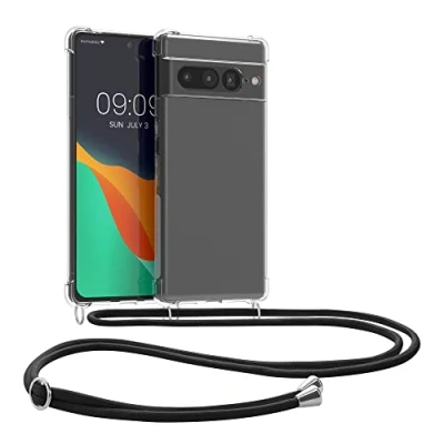 Abbildung von kwmobile Necklace Case kompatibel mit Google Pixel 7 Pro Hülle Silikon Cover Handykette Band Handyhülle Transparent