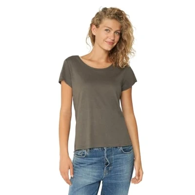 Abbildung von Damen T Shirts Crew or V Neck 1 Pack (Rund Grau, M)
