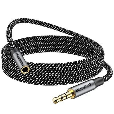 Abbildung von MOSWAG 3.5mm Klinke Verlängerung 3M, 3,5mm Kopfhörer Verlängerungskabel, 3.5 mm Stereo Aux Verlängerungs Kabel mit Vergoldetem Stecker Kompatibel Phone oder Smartphones,Kopfhörer,Media Player