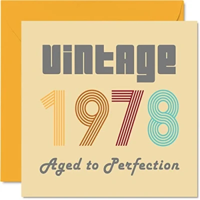 Abbildung von Geburtstagskarten zum 46. Geburtstag für Männer und Frauen Vintage 1978 Aged To Perfection 46 Lustig Sie Ihn 145 mm x Glückwunschkarten
