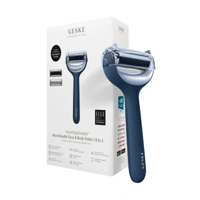 Abbildung von GESKE SmartAppGuided™ MicroNeedle Face &amp; Body Roller 8 in 1 Derma Elektrisches Microneedling Nadelroller Needleroller Beauty für Gesicht und Körper kühlender Aufsatz