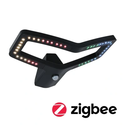 Abbildung von Paulmann LED Außen Wandleuchte &quot;Alara IP44 eckig 375x270mm RGBW+ 10W 450lm 230V Anthrazit Metall&quot;, 1 flammig, Smart Home Zigbee 3.0, Bewegungsmelder