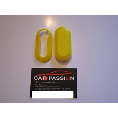 Abbildung von Car Passion Gehäuse für Autoschlüssel, geeignet für: FIAT 500, Punto Evo, Bravo, Panda, 500L, Lancia Y, Musa, Delta gelb