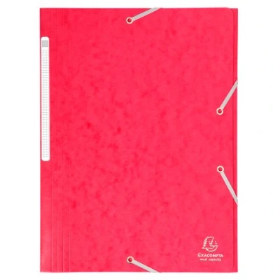 Abbildung von Exacompta 17109H 1 Mappe mit Gummizug Maxi capacity 3 Klappen aus Glanzkarton Maße 24 x 32 cm für Dokumente im Format A4 Farbe Rot