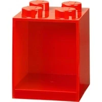 Abbildung von Room Copenhagen LEGO Bausteinregal mit 4 Knöpfen, Rot, one size