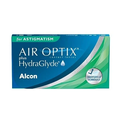 Abbildung von Air Optix plus HydraGlyde for Astigmatism Monatslinsen weich 6 Stück BC 8.7 mm DIA 14.5 CYL 1.25 ACHSE 160 +03.50 Dioptrien