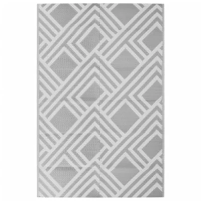 Abbildung von vidaXL Outdoor Teppich, Gartenteppich Beidseitig, Balkonteppich Terrassenteppich UV beständig, Läufer Teppich für Balkon Terrasse, Grau 190x290cm PP