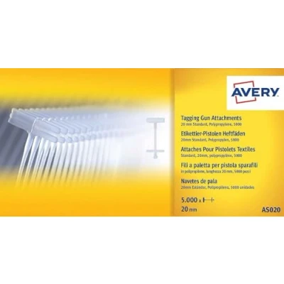 Abbildung von Avery Tagging Gun Attachments Polypropylene with Paddles 20mm Ref AS020 [Pack 5000]
