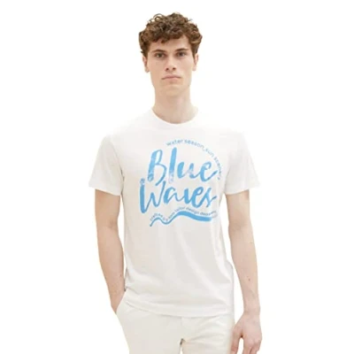 Abbildung von TOM TAILOR Herren 1036320 T Shirt, 10332 Off White, M