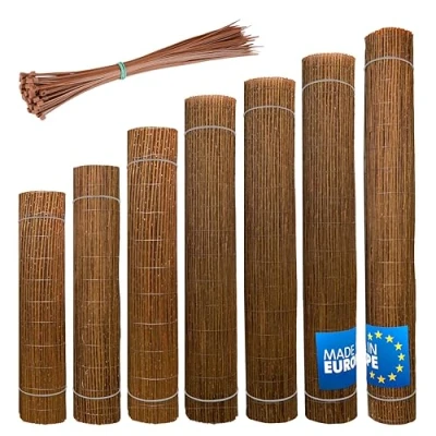Abbildung von Wicker garden Weidenmatte 100 x 500 cm natürlicher Sichtschutz für Garten, Balkon und Terrasse, Sichtschutzzaun in 60 Größen, Sichtschutzmatte Gartenzaun Windschutz &amp; Sonnenschutz