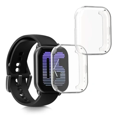 Abbildung von kwmobile 2X Schutzhülle kompatibel mit Amazfit Active (A2211) Hülle Fullbody Cover Set aus Silikon Transparent