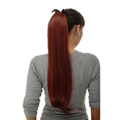 Abbildung von WIG ME UP Haarteil Zopf Pferdeschwanz Streckkamm und Band lang glatt Braun, Rostbraun 65cm D13001 35