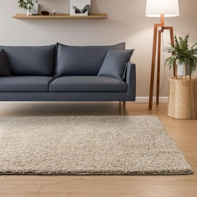 Abbildung von Interiyou Hochflor Teppich Sofia, Rechteckig, Höhe: 31 mm, Kunstfaser, Uni, Minimalistisch, Wohnzimmer