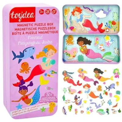 Abbildung von Toydea Magnetspiel Puzzle Box Meerjungfrau Fördert Kreativität &amp; Feinmotorik Magnetisches Spielzeug ab 3 Jahre, ideales Reisespiel für Kinder Perfekt unterwegs zuhause