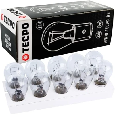 Abbildung von TECPO 10x Kugellampe BAY15S 12V 21/5W Bremslicht Standlicht hinten KFZ Autolampe Glühbirne Glüh Lampe mit Zwei Glühfäden