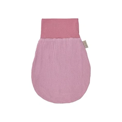 Abbildung von KraftKids Strampelsack Musselin rosa für den Herbst/Winter aus Baumwolle und warmen Fleece in zwei Größen erhältlich