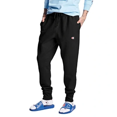 Abbildung von Champion Herren Reverse اال Ccalça De Trama Reversa, Perna Esquerda Creverse Weave Jogger, Linkes Bein, C Trainingshose, Schwarz/C Logo, 31 35
