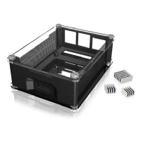 Abbildung von ICY BOX 60473 Raspberry Pi Case für 3 B+, Transparent, Kühlkörper, Lüfter Öffnung, Schwarz