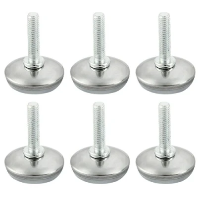 Abbildung von sourcing map 6 Stück Verstellbare Möbelfüße Gewinde Standfüße Möbel Schreibtisch Tisch Gleiten M6 x 25 mm