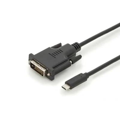 Abbildung von DIGITUS USB 3.2 Gen1 Adapter Kabel 2.0 m C (St) zu DVI 5 Gbit/s Monitorkabel Schwarz