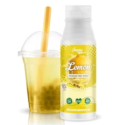 Abbildung von INSPIRE FOOD Echter Fruchtsirup für Bubble Tea Mischung 300ml Zitrone Tea, Boba Slushes &amp; Ice Blended 100 % vegetarisch, glutenfrei, ohne künstliche Farbstoffe