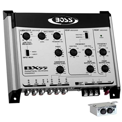 Abbildung von 1 elektronische frequenzweiche kompatibel mit BOSS Audio Systems BX55 2/3 wege equalizer Front/Rear/subwoofer Remote subwoofer enthalten, Stück