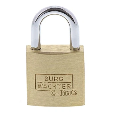 Abbildung von Burg Wächter Duo 222 20 GL SB Vorhangschloss Set, Bügelstärke: 3,5 mm/Höhe : 35 mm, Messing